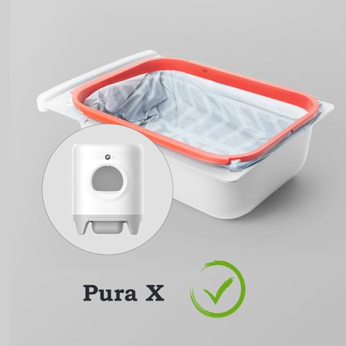 BUNMO Litter Bin Liners, Compatible with PURA Max, PURA Max 2 and PURA X, Leak-Proof and Perfectly Fitted, Can Be Removed in One Move (100 Bags / 5 Rolls)
