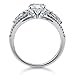 BERRICLE Rhodium Plated Sterling Silver Solitaire Promise Engagement Ring Set w/Swarovski Zirconia Round