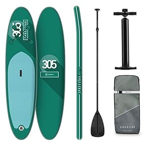 KLAR FIT Tabla Paddle Surf Hinchable – SPREESTAR 300x10x71 cm Sup Surf, Paddleboard, Bomba de Aire, Pala, Correa de Seguridad, Mochila de Transporte, Kit reparación DropStitch