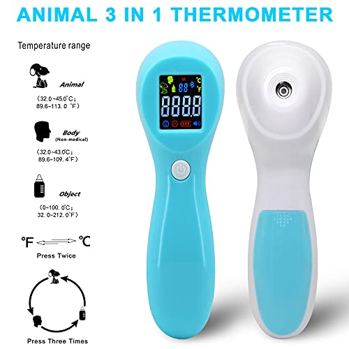 Hzran Cat and Dog Ear Temperature Monitor, 3 in 1 Pet Thermometer, Dog or Cats Ear Temperature