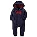Carters Baby Boys Applique Hooded Fleece Jumpsuit Bear Plaid