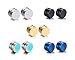 Vnox Mens Womens Stainless Steel Ear Stud Earrings 5 Pair/Set