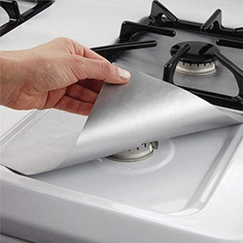 Feccile 2Pcs/Set Kitchen Universal Stove Burner Covers Protector Sheets,Durable Reusable Glass Fiber Material,10.6"x10.6"
