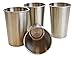 Ziggy V Stainless Steel Cups, 16oz Tumbler Pint Glasses,18/8 Metal Cups BPA Free Cups Set of Four (4)