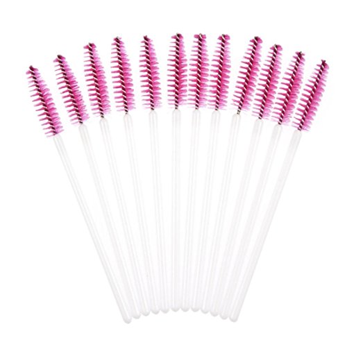 Creazy(TM) 50pcs Disposble Eyelash Brush Mascara Wands Makeup Cosmetic Tools (Hot Pink)
