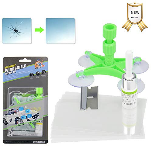 VSTM Car Windshield Repair Kit, Upgraded Auto Windshield Repair Kit Tool with Windshield Repair Resin for Fix Auto Glass Windshield Cracks, Chips, Half Moon Crescents, Bulll's-Eyes and Stars
