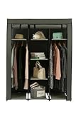 JEROAL Closet Wardrobe Portable Clothes Storage Organizer with Metal Shelves and Dustproof Non-Woven Fabric Cover,51.18X17.72X65.35 in(WxDxH) (Grey)