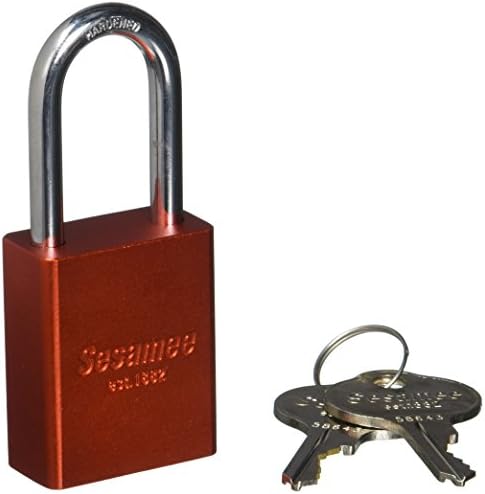 Sesamee 90227 KD Aluminum Rekeyable Safety Lock-Out with 1-1/2-Inch 40mm Wide Padlock and 1-1/2-Inch Hardened Steel Shackle, Orange