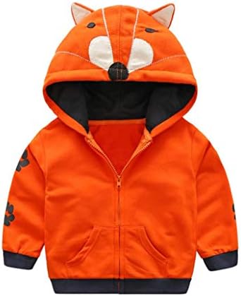 Jchen(TM) Infant Toddler Kids Baby Little Boy Girl Cartoon Tiger Fox Hooded Zipper Outerwear Coat for 0-5 Y