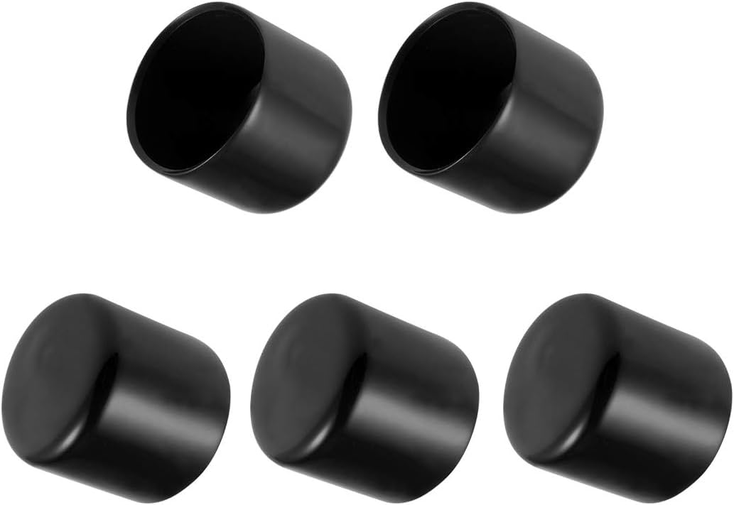 MACHSWON 5pcs Rubber End Caps 35mm ID, Vinyl Round End Cap Cover Screw Thread Protectors Tube Bolt Cap for protection of Screws Tubes Cables Wires, etc