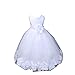 ekidsbridal Wedding Pageant Flower Petals Girl White Dress with Bow Tie Sash 302a