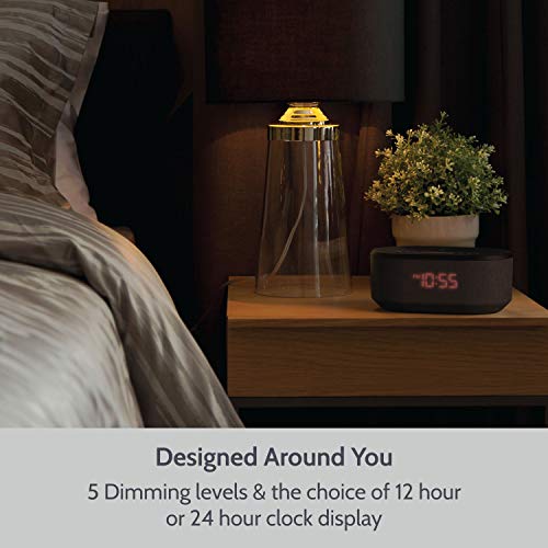 ibox Bedside Radio Alarm Clock with USB Charger, Bluetooth Speaker, QI