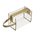 Zodaca Travel Sundry Bag, Transparent Cosmetic Bag for carrying Makeup Toiletry Compact Size, Clear/Gold