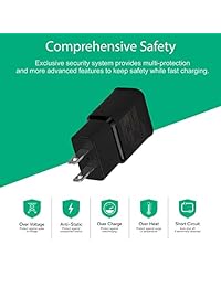 BACE Type C Adaptive Fast Charging Wall Charger and Cable Kit Compatible with Galaxy S10   S10+   S9   S9+   S8   S8+   Note 8   Note 9 [2 Pack (Wall Chargers and Type C Cables (Black)]