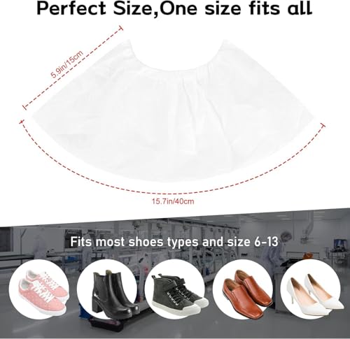 Disposable Shoe Covers, 100 Packs (50 Pairs) Boot Covers Non-Slip Shoe Covers for Indoor Shoe Protector Medical Boot Cover Rain Shoes Sneaker Bottom Protector Shoe Cover