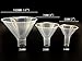 Soccerene Powder Funnel, Polypropylene Plastic, 100mm 75mm 50mm Top Diameter, Pack of 3