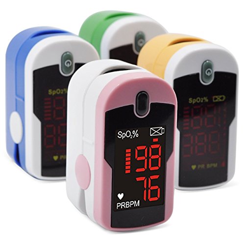 Concord Pink Fingertip Pulse Oximeter with Reversible Display, Carrying Case and Lanyard (Best Pulse Oximeter For Nurses)