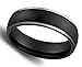 SOMEN TUNGSTEN 6mm Titanium Rings for Men Women Black Dome Two Tone Polish Wedding Band Size 12.5