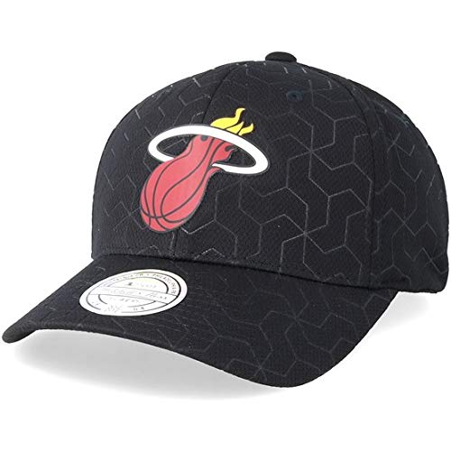 Mitchell & Ness Miami Heat Debossed Stretch Current 110 Black Adjustable