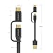AIFFECT 3 Pack 3.3Ft Type C 2 in 1 Cable Micro USB Cord - Black