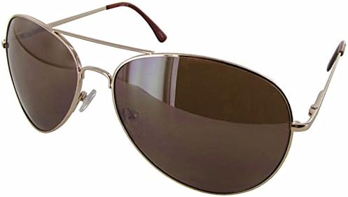 Fashion Eyewear J0893 Aviator Style Sunglasses, Gold/Brown