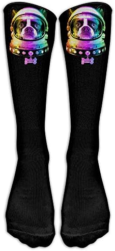 Men's Women's Rainbow Bulldog Astronaut With Bones Athletic Socks Stockings Tube Socks
