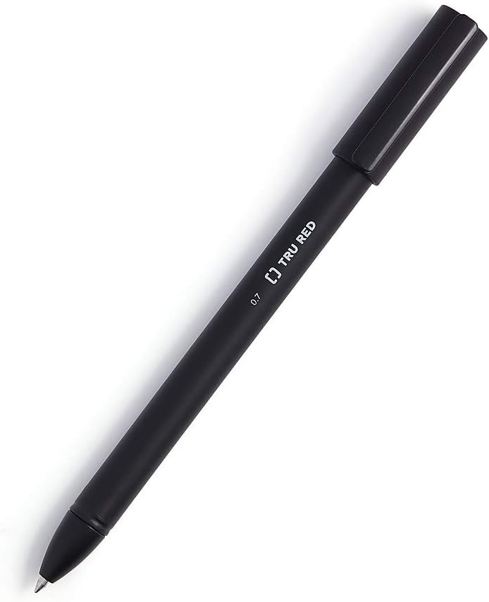 STAPLES TRU RED Quick Dry Gel Pens Med Point 0.7mm Blk