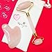 Royal Jade | Rose Quartz Roller and Gua Sha Scrap Tool | Plus 24K Gold Eye Treatment Masks 3 Pairs | Anti-Aging Beauty Kits for Slimming, Toning and Firming Skin | Reduce Puffy Eyes and Firm Wrinkles