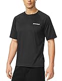 Baleaf Men's Short Sleeve Solid Sun Protection Quick-Dry Rashguard Swim Shirt UPF 50+