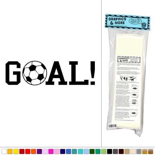 Graphics and More Goal! Sports Soccer Ball - Vinyl Sticker Decal Wall Art Decor - Black