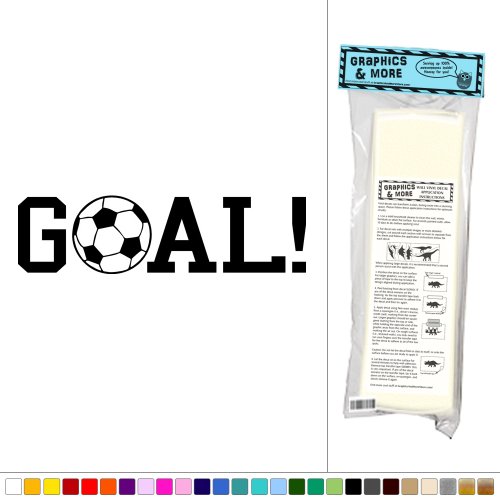 Graphics and More Goal! Sports Soccer Ball - Vinyl Sticker Decal Wall Art Decor - Black