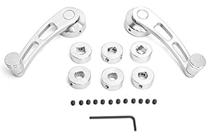 KIMISS Window Crank Handle Winder,2pcs Alloy Window Handle Riser Winder Crank Fit for Classic Car(Sliver)