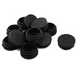 uxcell Black Plastic Blanking End Caps 38mm Round Tube Insert Bung 12 Pcs