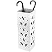 Amzdeal Umbrella Holder Umbrellas Stand Indoor Umbrella Rack for Office, Home, Free Stand for Canes, Walking Sticks, with 2 Hooks, Drip Tray, 100% Metal, Rustproof, White