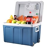 Knox Electric Cooler and Warmer for Car and Home with Wheels - 48 Quart (45 Liter) - Holds 60 Cans or 6 Two Liter Bottles and 15 Cans - Dual 110V AC House and 12V DC Vehicle Plugs