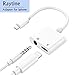 Headphone Adapter for iPhone Adaptor 3.5mm Jack Dongle Earphone Connector Convertor 2 in 1 Music Accessories Charger Cables Charge & Audio Compatible for iPhone 8/ X/XS MAX/XR/ 8Plus/ 7/7 Plus-White