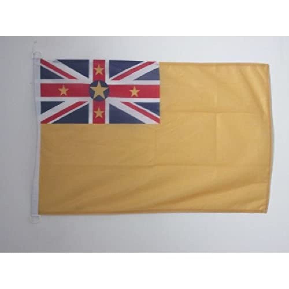 AZ FLAG - Niue Nautical Flag - 18'' x 12'' - For Outdoor and Boat - Niuean Banner Knitted Polyester with Two Plastic Rings - Vivid Colors - 12x18 in - 45x30 Cm — image 1