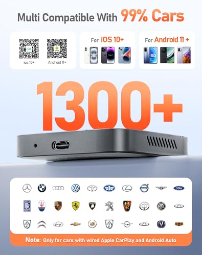 Magic AI Box-Wireless Carplay Adapter & Android Auto with Streaming Netflix YouTube TikTok, Dual-Band WiFi, TF Card Offline Playback, Video Entertainment Box for iPhone 10+ and Android 11+