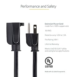 StarTech.com 25ft (7.6m) Power Extension Cord, NEMA