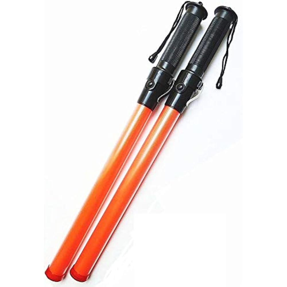 Lot Of Two (2) Pieces 12 Red LED Traffic Safety Baton Light, With Two
