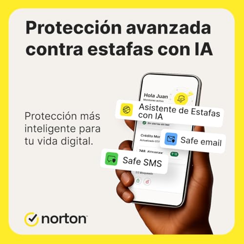 Norton 360 Deluxe - Software Antivirus para 5 Dispositivos con VPN, Copia de Seguridad de 50GB para PC, Control Parental y más [Windows, MacOS, Android, iOS] [Edición de América Latina y Caribe]