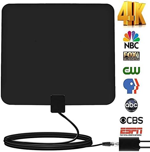 Grell 60-100Miles Indoor HDTV Antenna - Upgraded Digital TV Antenna with Amplifier TV Antenna Indoor High Reception for Free Channels Gain 4K 1080P with 12ft Coax Cable