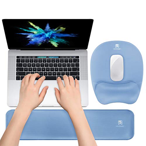 Memory Foam Set Keyboard Wrist Rest Pad & Mouse Wrist Rest Support,Ergonomic Design for Office,Home Office,Laptop,Desktop Computer,Gaming Keyboard - Blue