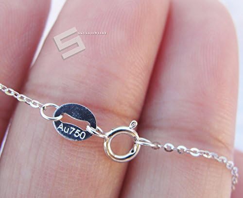 Fine 18Kt Solid White Gold Or Yellow Gold Chain Necklace, 16 Inhces, 18 Inches, 19.5 Inches