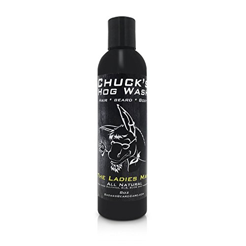 Chuck's Hog Wash - All Natural Beard and Body Wash - The Ladies Man Scent, 8 oz - Leaves Your Beard Softer than its Ever Been and is Suitable for Daily Use