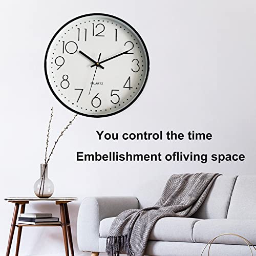 WIWUE GUO 12 Inch Wall Clock Silent Wall Clock, Wall Clocks with
