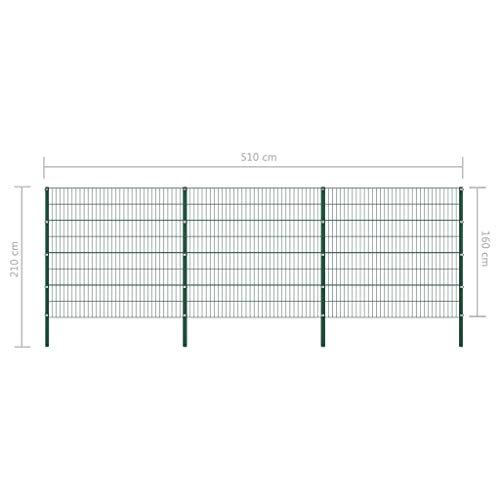 vidaXL Doppelstabmattenzaun Gartenzaun Doppelstab Zaun Set Gittermatten Gitterzaun Metallzaun Zaunfeld mit Pfosten Eisen… – Bild 5