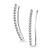 Sterling Silver Beaded Crawler Climber Ear Cuff Earrings, One Pair Set Women