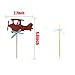 HOKPA Airplane Cupcake Toppers, Glitter Cake Food Dessert Picks Baby Shower Kids' Boys Birthday Party Decors (24PCS Red)