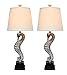 Urbanest Set of 2 Seahorse Table Lamps, Antique Silver